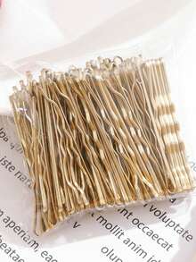 200 piezas/100/50/20 piezas, alfileres para el cabello de mujer de 5cm/1,97 pulgadas, estilo minimalista básico, dorado recto, pinza lateral, pasador Bb, de moda, versátil, elegante simple, accesorios para el cabello, adecuado para salidas diarias, cabello, lavado de cara, maquillaje, combinación de ropa, accesorios, tocado, pinza plana, pinzas, pinzas para el cabello, pasador, garra para el cabello