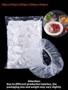 50/100/200/300/500 miếng màng bọc thực phẩm dùng một lần - Dùng để niêm phong thức ăn thừa, trái cây và thực phẩm trong nhà bếp và tủ lạnh - Đa năng, thích hợp cho gia đình, dã ngoại, tiệc nướng và nhà hàng. - trắng - Xem 10