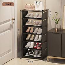 Multi-Tier Iron Shoe Rack, Simple Student Dormitory Shoe Rack, Narrow Shoe Storage Cabinet For Rental House, Small Footprint Near Door - Multicolor - View 11