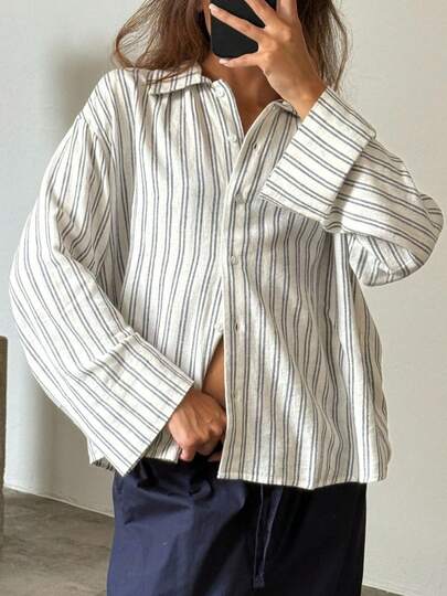 Women's Lightweight Flannel Plaid Button Down Shirts Oversized Long Sleeve Shacket Jacket Tops Blouses