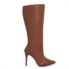 Women's High-Top Boots With Thin Heels, Elegant, Chic Winter 2025 - 駝色 - 查看 4