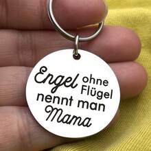 1pc Stainless Steel Inspirational Saying Keychain For Women, Classic Engraved Text, Round Shaped Keyring With Clasp, Ideal Gift For Boyfriend/Husband Car Accessories Cute Goth Y2k