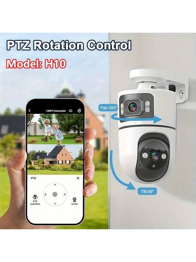 2MP Wireless Home Security Camera, USB Power, PTZ Technology, Motion Detection, Two Way Audio, Spotlight Alarm, Low Power Support SD Card/Cloud Storage, Elderly, Baby Pet Monitor, WIFI Protect Your Home/Yard/Shop