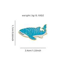 Whale Shark Enamel Brooches Cute Marine Animal Collar Pins With