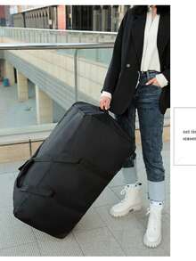 Large Capacity Luggage Bag, Waterproof Handheld Lightweight Wheeled Travel Bag, Clothes Storage Organizer