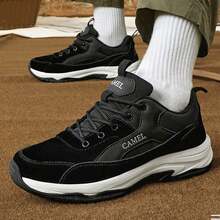 CAMEL CROWN Outdoor Hiking Shoes Men's Autumn And Winter Comfortable Wear-Resistant Sports Shoes Non-Slip Hiking Shoes Travel Shoes - Black - View 1