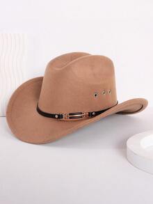 1 件装 男女款西部牛仔帽 经典卷边软呢帽 带扣腰带 - 牛仔禮帽 - 查看 11