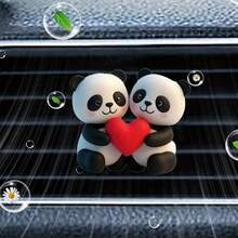 Uroczy akrylowy klips do odświeżacza powietrza w otworze wentylacyjnym samochodu w kształcie pandy, aromaterapeutyczny, - Wielokolorowe - Zobacz 7