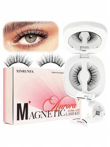 Pestañas magnéticas de aspecto natural mejoradas, kit de pestañas magnéticas suaves reutilizables con aplicador, sin necesidad de pegamento, a prueba de viento y agua para comodidad durante todo el día (Actualización 3.0-M1)