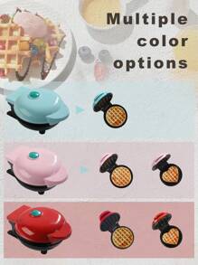 SCISHARE 1PC Wall Plug 350-Watt 4-Inch Mini Waffle Maker For Individual Waffles, Hash Browns, Keto Chaffles With Easy To Clean, Non-Stick Surfaces