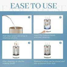 Efficient Electric Makeup Brush Cleaner Machine, Automatic Makeup Brush Cleaner For 3-4 Brushes At A Time, 7000 RPM Ensures Thorough Cleaning, Includes Silicone Pad For Irregularly Sized Brushes - mặc định - Xem 5