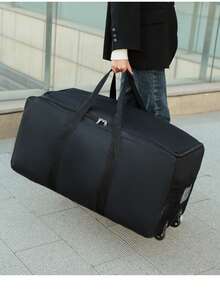 Large Capacity Luggage Bag, Waterproof Handheld Lightweight Wheeled Travel Bag, Clothes Storage Organizer