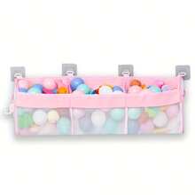 Wandmontierter Badewannen-Spielzeug-Organizer, 3-Fach Duschspielzeug-Halter mit breiten Öffnungen & Klebehaken, großer Stauraum für Badespielzeug