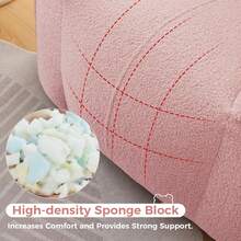 Giant Bean Bag Chair Sofa For Adults Single Sofa/Loveseat With Spacious Design Bean Bag Couch With Armrest, Lounge Lazy Floor BeanBag Chair, Cozy Fluffy Couch For Living Room, Bedroom & Dorm - Baby Pink - View 7