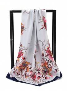 1 khăn Bandana in họa tiết hoa và hình học, băng đô/khăn quàng cổ/khăn quàng cổ đa năng - Nhiều màu - Xem 4