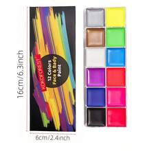 12 Colors Oil-Based Face & Body Painting Palette - Vibrant & Long-Lasting, Suitable For Adult Art Makeup, Creative Arts, Masquerade, Dance Performances, Halloween, Parties, And Cosplay - Multicolor - View 4
