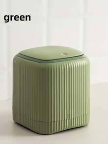 Multi-Functional Desktop Plastic Storage Bucket, Fashionable Mini Trash Can, Mini Trash Can With Lid - Detachable Small Trash Can, Small Plastic Trash Can, Pop-Up Countertop Garbage Basket, Suitable For Bathroom, Office, Kitchen, Bedroom, Desk, Coffee Table, Office, Car. Multiple Colors Available