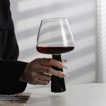 1 pieza Copa de vino tinto de cristal con tallo negro, copa de cerveza artesanal, copa vintage, copa de vino tinto, regalo del Día de San Valentín - Multicolor - Ver 8