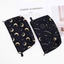 1 Peça Bolsa de Armazenamento Impressa Engraçada, Com Padrão Dourado, 3 Opções de Combinação, Bolsa de Armazenamento de Acessórios para Fumar Portátil, Fechamento com Zíper, Unissex, Adequada para Festas, Transporte ao Ar Livre, Perfeita para Halloween, Presentes de Natal.