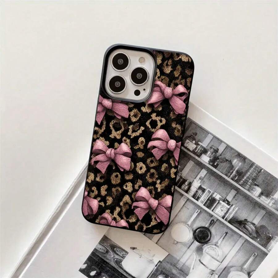 Fundas y carcasas protectoras con orificios grandes, diseño de leopardo, mariposas rosa claro y otros diseños, compatibles con phone 16 Pro Max, 16, 15 Pro, 14, 14 Plus/14 Pro Max, 13, 13 Pro, 12 Pro y 11/11 Pro. Regalos para cumpleaños y festividades - Negro - Ver 1
