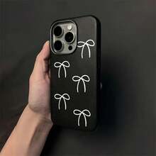 Funda básica con lazo, compatible con phone X, XS, XS Max, 11, 12, 13, 14, 15, 16 y más. Resistente a golpes, con textura de cuero y marco de lente robusto. - Negro - Ver 1