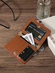 SOUTHLAND&KANGAROO Ví mini bỏ túi thời trang tối giản đựng thẻ mỏng nhẹ di động đựng tiền mặt thẻ căn cước thẻ tín dụng tiền xu làm quà tặng sinh nhật kỷ niệm người yêu nữ cô gái phụ nữ thanh thiếu niên cho sinh viên đại học học sinh nam nam - màu nâu - Xem 8