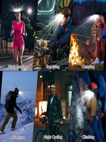 1/2/3pcs Rechargeable LED Headlamp, 230° Wide Beam Angle, Motion Sensor, Waterproof Headlight Flashlight For Hiking, Running, Repair, Fishing, Cycling And More Activities