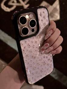 Cute Pink Floral Pattern Protective Case Compatible With IPhone 16 Pro Max, IPhone 16, IPhone 15 Pro Max, IPhone 14, IPhone 13 Pro, IPhone 15, Shockproof Full Coverage Phone Case - Pink - View 5