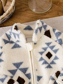 男童毛茸茸高领拉链时尚夹克