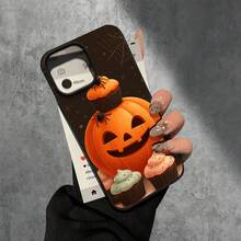 Fundas protectoras y fundas protectoras de imitación para teléfono con orificios grandes y diseño de calabaza de Halloween, compatibles con las series 16 Pro, 16, 15 Pro, 14, 14 Plus, 14 Pro, 13, 13 Pro, 12 Pro y 11/11 Pro. Presenta Cumpleaños Y Celebraciones. - Negro - Ver 2