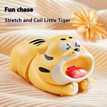 Carino giocattolo a carica di tigre cartoni animati, carica a molla e movimento ondeggiante adorabile, regalo mensile rilassante per neonati, giocattolo divertente per bambini, stile INS
