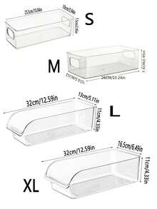 1pc/2pcs Refrigerator Storage Box, Clear Durable Storage Bin, Stackable Large Capacity Storage Bucket For Refrigerator, Freezer, Kitchen Cabinet, Pantry, Kitchen Storage Box And Cabinet, Kitchen Accessories,Fridge Organizer,Snack Box,Spice Containrs,Valentine's Day Back To School - Trong sáng - Xem 7