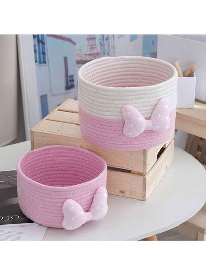 Geflochtener Seil Desktop Aufbewahrungskorb für Spielzeug, Snacks, Taschentücher, Süßigkeiten, Schreibwaren, Kosmetik, Make-up Organizer für Zuhause, Wohnzimmer, Badezimmer, Schlafzimmer, Aufräumorganisation, Mehrzweck Aufbewahrungsbox, Desktop Snack Sortier- und Aufbewahrungskorb am Eingang von Kosmetika