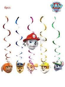 Paw Patrol Themed Cute Puppy Spiral Hanging Pennant Garland, Letter Banner Bunting Decoration Set, Suitable For Party, Christmas, Birthday And Other Celebrations - Multicolor - View 9