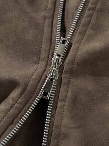 معطف مبطن بالفليس مصبوغ بطريقة التعتيق للرجال، خريف وشتاء