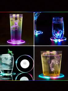 Glowing LED Cocktail Cup Mat Base Bar Mixing Light Creative Wine Glass Cocktail Stand Light Up Bar Accessories Home Goods