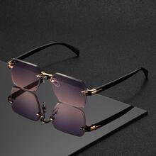 1 Pair Of New Frameless Trimmed Square European And American Cross-Border Glasses Men's Personalized Street Photography Fashion  Glasses