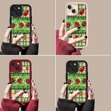 Ladybug Mobile Phone Case, Designed With Quirky Eyes And Playful Antennae, Suitable For IPhone 16, 15, 14, 13, 12 And 11 Pro Models, Made Of TPU Material, And Provides Shockproof Protection. Perfect For Family, Friends, Children, Birthdays, Spring, Holidays, Boyfriends, Girlfriends, And Valentine's Day Gifts. - 酒紅色 - 查看 2