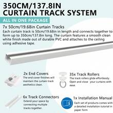 Self Adhesive Curtain Track, Paste Type No Need To Drill, Suitable For Smooth Ceiling Or Wall, Closets, Door And Window Frames, Meet Multi-Scenario And Multi-Functional Needs Bathroom Decor