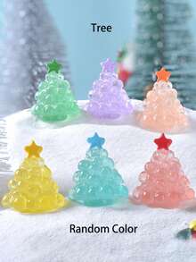 12 قطعة - تماثيل شجرة عيد الميلاد والرجل الثلجي المضيئة تضيء في الظلام، مجموعة صغيرة من أشجار عيد الميلاد والرجال الثلجيين من الراتنج، تماثيل صغيرة لزخرفة المناظر الطبيعية وطاولات الحفلات في فصل الشتاء وعيد الميلاد، ديكورات عيد الميلاد