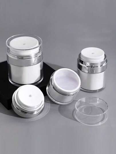 1pc Transparent Glue Dispenser Bottle, White ABS Pump Bottle For Lotions, No Air Pump, Large Capacity, Refillable For Gels And Lotions, Leak-Proof Portable Travel Size Container, Best Storage Jar