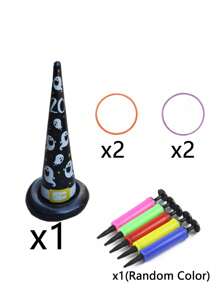 11 Stück/6 Stück/4 Stück Halloween Ring Wurfspiel Set, Halloween aufblasbarer Hexenhut Ring Wurfspiel Set, aufblasbarer Reifen Spielzeuge, für Horror Party, Innen-/Außenbereich Spiele, Hexen-Themen Feiertagsdekoration, Innen- und Außenparty Grundausstattung, Familien Versammlungs-Spielzeuge, Halloween Party Spielzeuge