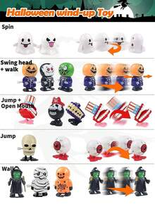 1/6/12 Stücke zufälliger Stil Halloween Aufziehspielzeug - Aufziehspielzeug in Großpackung für Halloween Party Geschenke, Trick or Treat Tüten, Schüler Schule Klassenzimmer Geschenke - Karnevalsspiel Preise