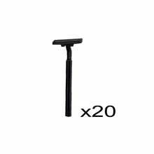 110 Pezzi di Rasoi Monouso a Doppia Lama con Coperchio di Sicurezza Trasparente, Rasoi Usa e Getta in Confezione Multipla per Uomo e Donna, Lama in Acciaio Inossidabile, Rasoio Portatile Multifunzione per Bagno, Hotel e Viaggio, Nero