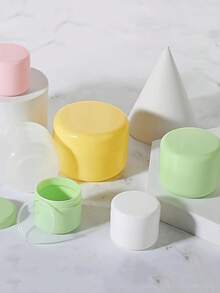 5pcs Travel Cream Jar Set - Leakproof, Refillable Cosmetic Containers PP Solid Color Minimalist Travel Bottles Leakproof Bottles For Travel Storage Cream Container For Powder Cream Jars For Makeup For Bathroom And Travel For Women And Men Travel Accessories Travel Containers