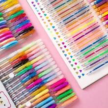 1pc 48/24/18/12 Colors Fluorescent Highlighter Pen, Glitter Gel Pen, Glow Pen, Shiny Jelly Pen For Journaling, Note Taking, Outlining, Watercolor Painting