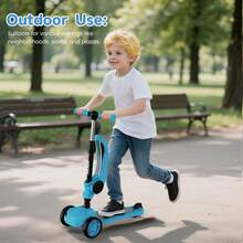 Toddler Kick Scooter For Kids Ages 3-12, Childrens Foldable Toy Scooter With 3 Wheels, Adjustable Height/Handlebars & Folding Seat, Outdoor Activities For Toddlers Boys Girls