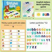 Children's Early Education English Alphabet Word Puzzle Game, English Word Recognition Puzzle Toy, Tabletop Game For Parent-Child Interaction, Word Recognition Cards, Children's Birthday Gift, Christmas Gift