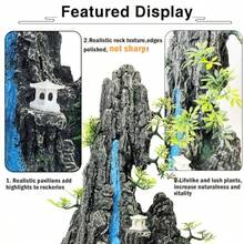 Aquarium Mountain View Stone Ornament Aquarium Rock Decor For Fish TankAquarium Decorations Extra Large And Tall Decoration For Fish Tank 13 Inches High - 灰色和綠色 - 查看 4
