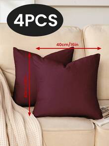 1/2/4 pièces Housses de coussin en velours hollandais de couleur unie, housses de coussin décoratives douces, literie, housses de coussin uniquement sans inserts, fermeture éclair, convient pour le canapé, le lit, la chambre, le salon, la décoration de la maison et divers types de pièces, textiles de maison respirants confortables et douillets - Multicolore - Voir 92